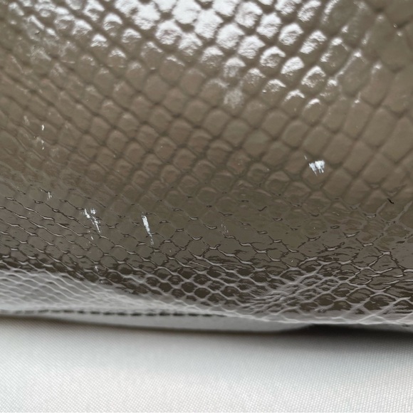 Marc by Marc Jacobs Gray Green Patent Leather Snakeskin Hobo Shoulder Tote Bag - Picture 5 of 16